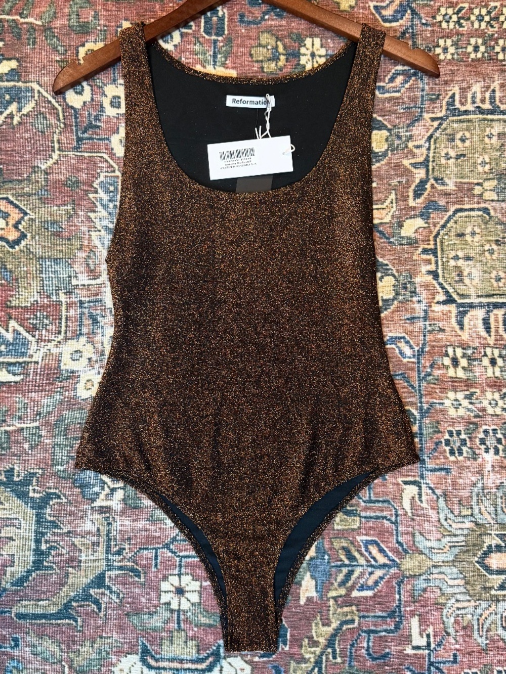 REFORMATION LUREX BODYSUIT NWT